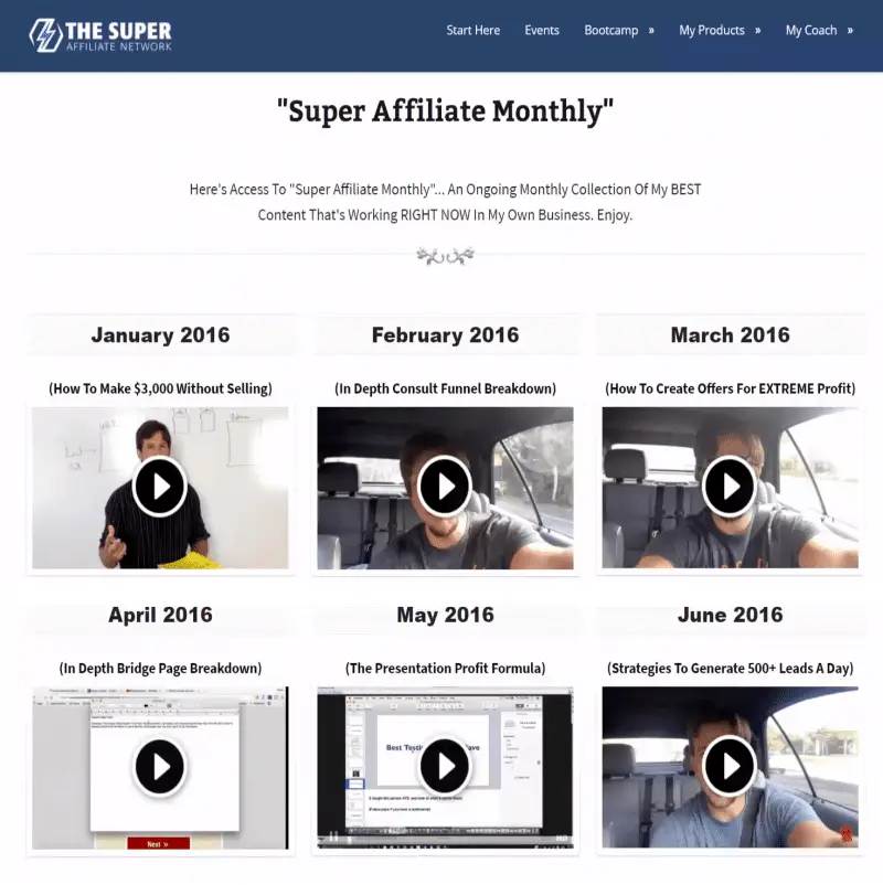 The Super Affiliate Network Review - Membership Area