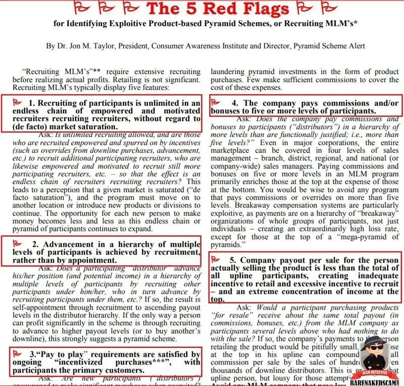 Pyramid Scheme Red Flags