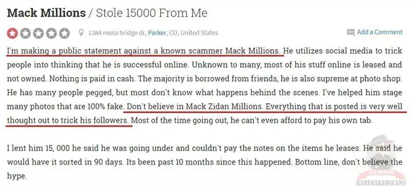 Mack Mills is a scam