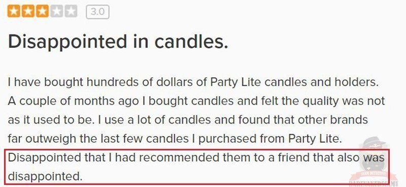 Partylite Candles Product Bad Quality