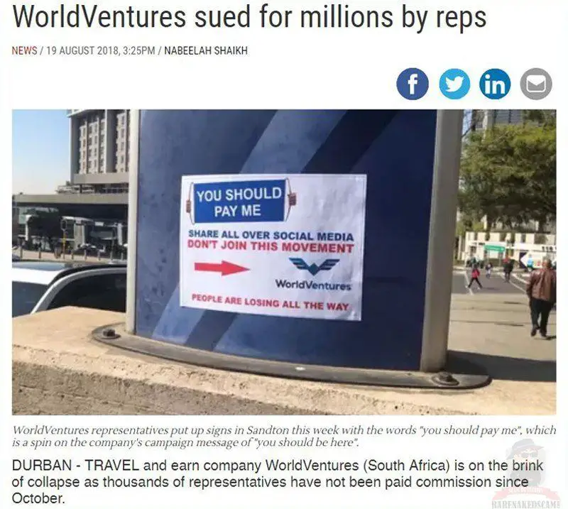 World Ventures South Africa Sued