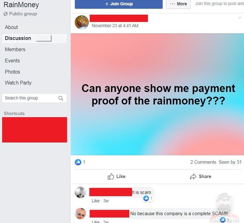 RainMoney Is A Scam